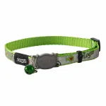 ROGZ Reflecto antkaklis katei žalias su žuvytėmis 11mm/20-31cm