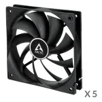 ARCTIC F12 PWM korpuso ventiliatoriai, 4-pin, 120mm, juodi, 5 vnt.