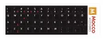 Mocco Keyboard Sticks ENG / EE With Laminated Waterproof Level Black / Red