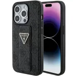 Guess GUHCP15XPGS4TDK Grip Stand 4G Triangle Strass Hardcase for iPhone 15 Pro Max 6.7" / black