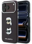 Dėklas Karl Lagerfeld PU Semi Wrap Saffiano K&CH Heads Apple iPhone 18 Pro Max tamsiai raudonas