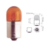 Lemputė PHILIPS 10W 12V BAU15s RY10W geltona