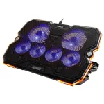 Ne&scaron;iojamojo kompiuterio au&scaron;inimo stovas HISMART, su 6 RGB ventiliatoriais, 5 padėčių