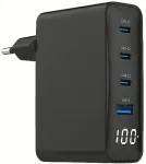 Gembird TA-UC-PDQC100LCD-01-BK Universal Charger USB / USB-B / 100W