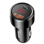 utomobilinis įkroviklis 12-24V 45W USB+USB-C QC4+ PD3.0 su įtampos, srovės