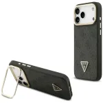 Case Guess 4G PU Triangle Logo & Stand Camera Magsafe for iPhone 17 Pro Max / black