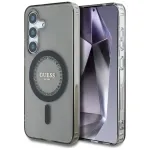 Case Guess Rhinestones Printed Classic Logo MagSafe for Samsung Galaxy S25 / black