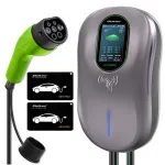 Qoltec EV Charging Station Type2 | 22kW | LCD | 2 EV cards | 3 phases | Wallbox | 5m
