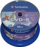 Verbatim Blank DVD+R AZO  4.7GB 16x Wide Printable non ID, 50 Pack Spindle