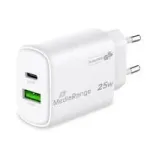 POWER ADAPTER USB/USB-C 25W/FAST MRMA112-2 MEDIARANGE