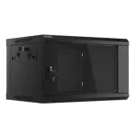 Lanberg | Rack cabinet 19" wall-mount 6U/600x450 (flat pack) with glass door V2 | WF01-6406-10B | Black