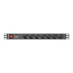 Lanberg Power Distribution unit (PDU) 19" 1U 16A 2m 7X Schuko oulets | PDU-07F-0200-BK