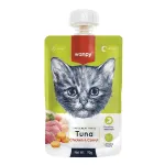 Wanpy mėsos pasta katėms su tunu, vi&scaron;tiena ir morkomis, 90 g.