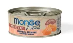 Monge kons. pa&scaron;aras katėms su tuno gabalėliais, vi&scaron;tiena ir la&scaron;i&scaron;a savo sultyse 80g