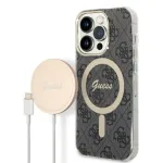 Guess Set GUBPP14LH4EACSK Case+ Charger for iPhone 14 Pro 6,1" / black