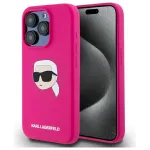 Karl Lagerfeld KLHMP15XSKHPPLF Silicone Karl Head Print MagS for iPhone 15 Pro Max 6.7" / fuchsia