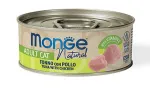Monge kons. pa&scaron;aras katėms su tuno ir vi&scaron;tienos gabalėliais savo sultyse 80g