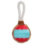 Nobleza žaislas &scaron;uniui, virvė su pliu&scaron;iniu kamuoliuku ir garsiniu elementu, xmas,25x11x6cm