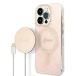 Guess Set GUBPP14LH4EACSP Case+ Charger for iPhone 14 Pro 6,1" / pink