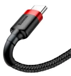 Baseus Kabelis Baseus USB2.0 A ki&scaron;tukas - USB C ki&scaron;tukas 1 m, QC3.0 su nailoniniu &scaron;arvu , raudonas/juodas