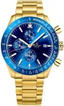 Giewont Chronograph Sapphire Men's Watch / gold-blue