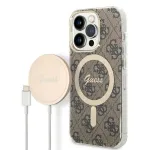 Guess Set GUBPP14LH4EACSW Case+ Charger for iPhone 14 Pro 6,1" / brown