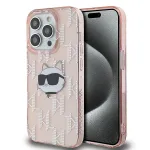 Karl Lagerfeld KLHCP14LHKLPCHP Hardcase IML Choupette Head & Monogram for iPhone 14 Pro 6.1" / pink