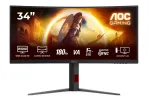 AOC | CU34G4 | 34 " | Fast VA | UWQHD | 21:9 | 180 Hz | 1 ms | 3440 x 1440 pixels | 300 cd/m&sup2; | HDMI ports quantity 2 | Black