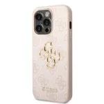 Guess GUHCP14X4GMGPI iPhone 14 Pro Max 6.7" rožinis/rožinis kietas 4G dėklas, didelis metalinis logotipas