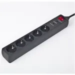 EnerGenie | Surge Protector SPG5-C-10/ 3 m/ 5 Sockets/ Black