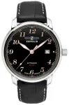 Zeppelin LZ 127 Graf Zeppelin Automatic Men&rsquo;s Watch 40mm Black Dial Black Leather Strap