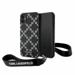 Dėklas Karl Lagerfeld Monogram Losange Saffiano ant iPhone 11 / Xr - juodos spalvos