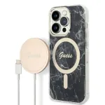 Guess Set GUBPP14LHMEACSK Case+Charger for iPhone 14 Pro 6,1" / black