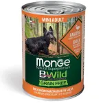 Monge Bwild mini adult konservuotas pa&scaron;aras su antiena, moliūgais ir cukinijomis 400g