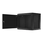 Lanberg | Rack cabinet 19" wall-mount 9U/600x450 for self-assembly with metal door (flat pack) | WF01-6409-00B | Black