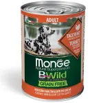 Monge Bwild adult konservuotas pa&scaron;aras su kalakutiena, moliūgais ir cukinijomis 400g