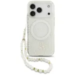 Dėklas Guess IML Flowers Allover Strap MagSafe Apple iPhone 18 Pro baltas