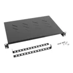 Lanberg 19" fixed shelf 1U/483x300mm, max load capacity up to 25kg | AK-1004-B | Black
