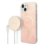 Guess Set GUBPP14MH4EACSP Case+ Charger for iPhone 14 Plus / 15 Plus 6.7" / pink
