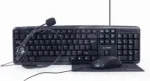 Gembird | 4-in-1 Multimedia office set | KBS-UO4-01 | Keyboard, Mouse, Pad and Headset Set | Wired | Mouse included | US | Black