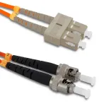 Qoltec Patchcord fiber optic SC/UPC - ST/UPC | Multimode | 50/125 | OM2 | Duplex | 1m