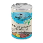 Landfleisch konservai &scaron;unims, pauk&scaron;t. &scaron;irdys+menkė, 400g