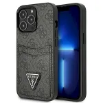 Guess GUHCP13LP4TPK Hardcase 4G Triangle Logo Cardslot for iPhone 13 Pro / 13 6,1" / black