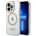 Guess GUHMP14LHTRMD Metal Outline MagSafe Hardcase for iPhone 14 Pro 6,1" / gold