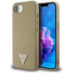 Case Guess Grained Triangle MagSafe for iPhone 16e / 17e / brown