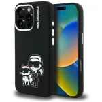 Case Karl Lagerfeld Silicone Karl&Choupette Sketch MagSafe for iPhone 16 Pro / black