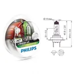 Lempučių komplektas PHILIPS 55W 12V PX26d H7 LONGLIFE ECOVISION