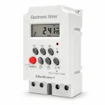 Qoltec Electronic timer PC0629 for DIN rail | LCD
