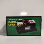Ecost prekė po grąžinimo Relaxdays, schwarz Kartenmischer Elektrisch, Leder, 2 Decks, Mischger&auml;t zum