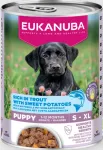 Eukanuba konservuotas maistas &scaron;uniukams su upėtakiu ir batatais 400g